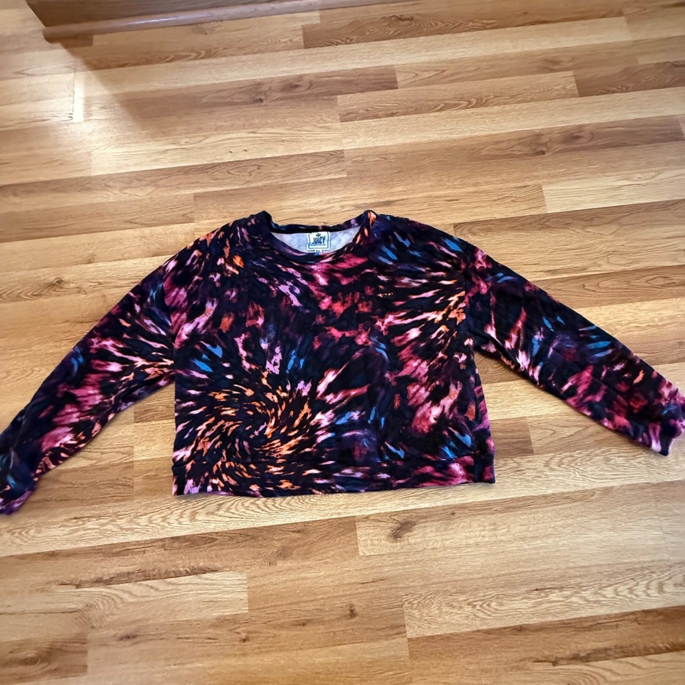 Juicy‎ Couture XXL Tie Dye Sweatshirt 100% Cotton Long Sleeve Crewneck Top